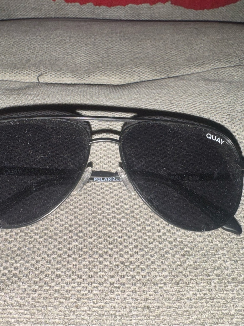 Quay Black Aviator Sunglasses